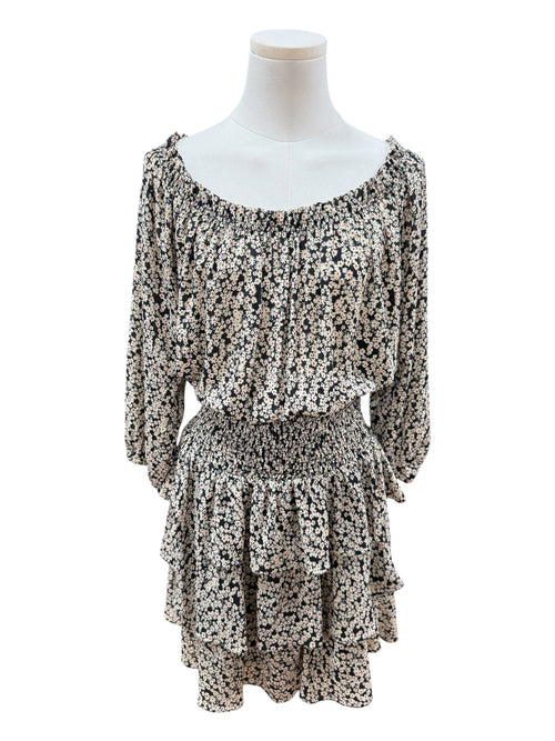 Amissima Black Florar Mini dress Small