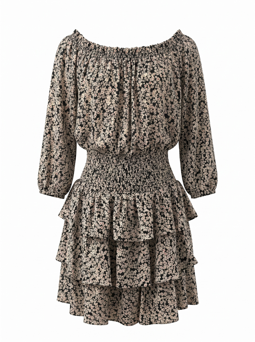 Amissima Black Florar Mini dress Small