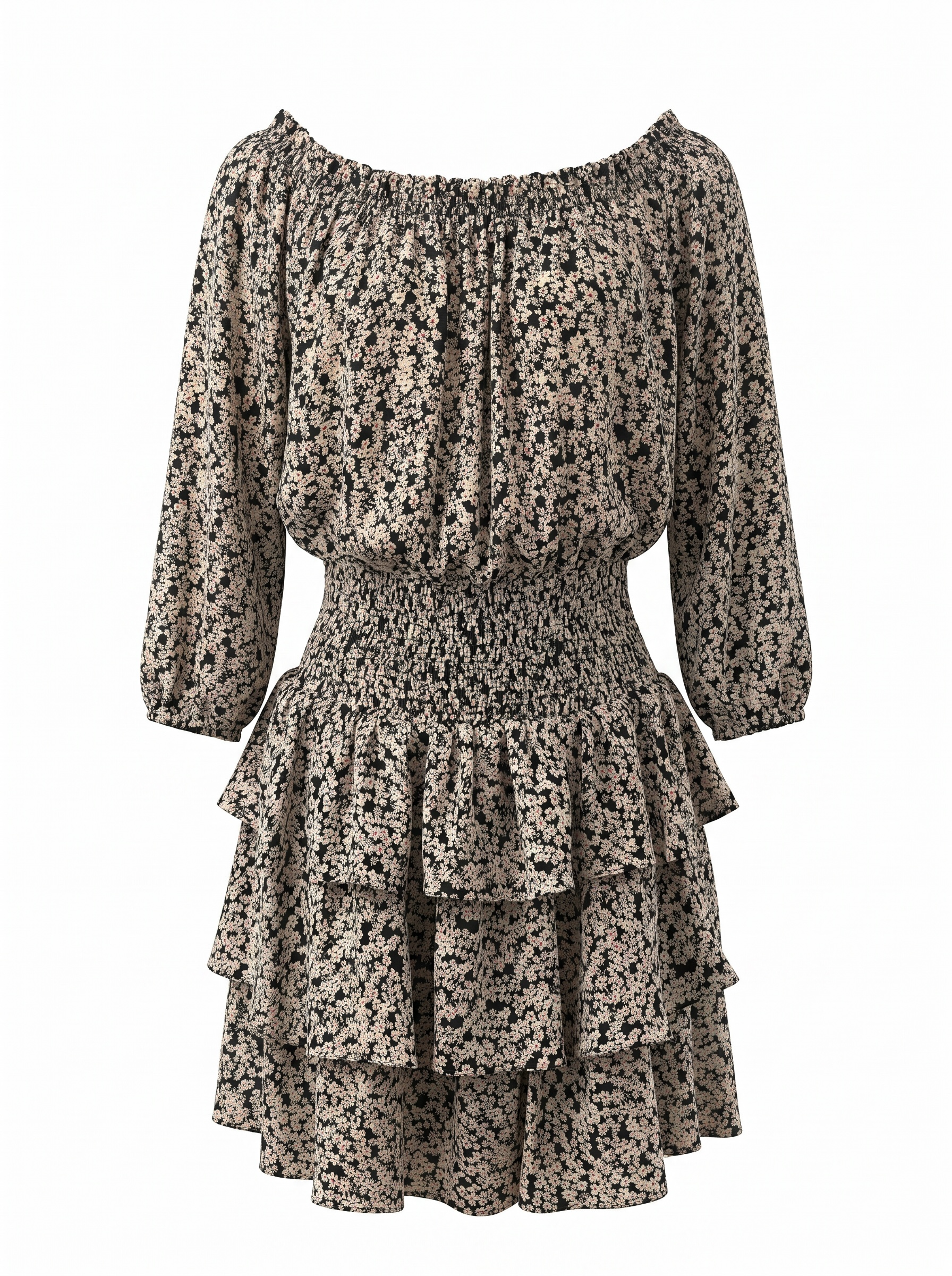 Amissima Black Florar Mini dress Small
