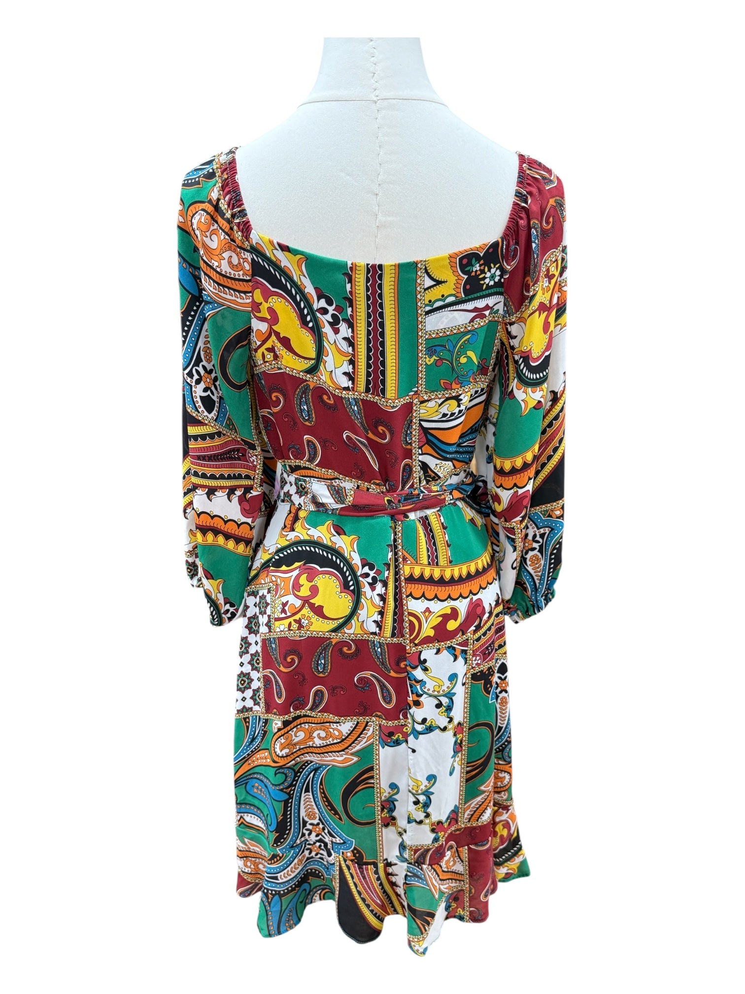 Cashmere print multi color wrap dress Small
