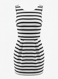 Zara Black white stripes skort dress Size S
