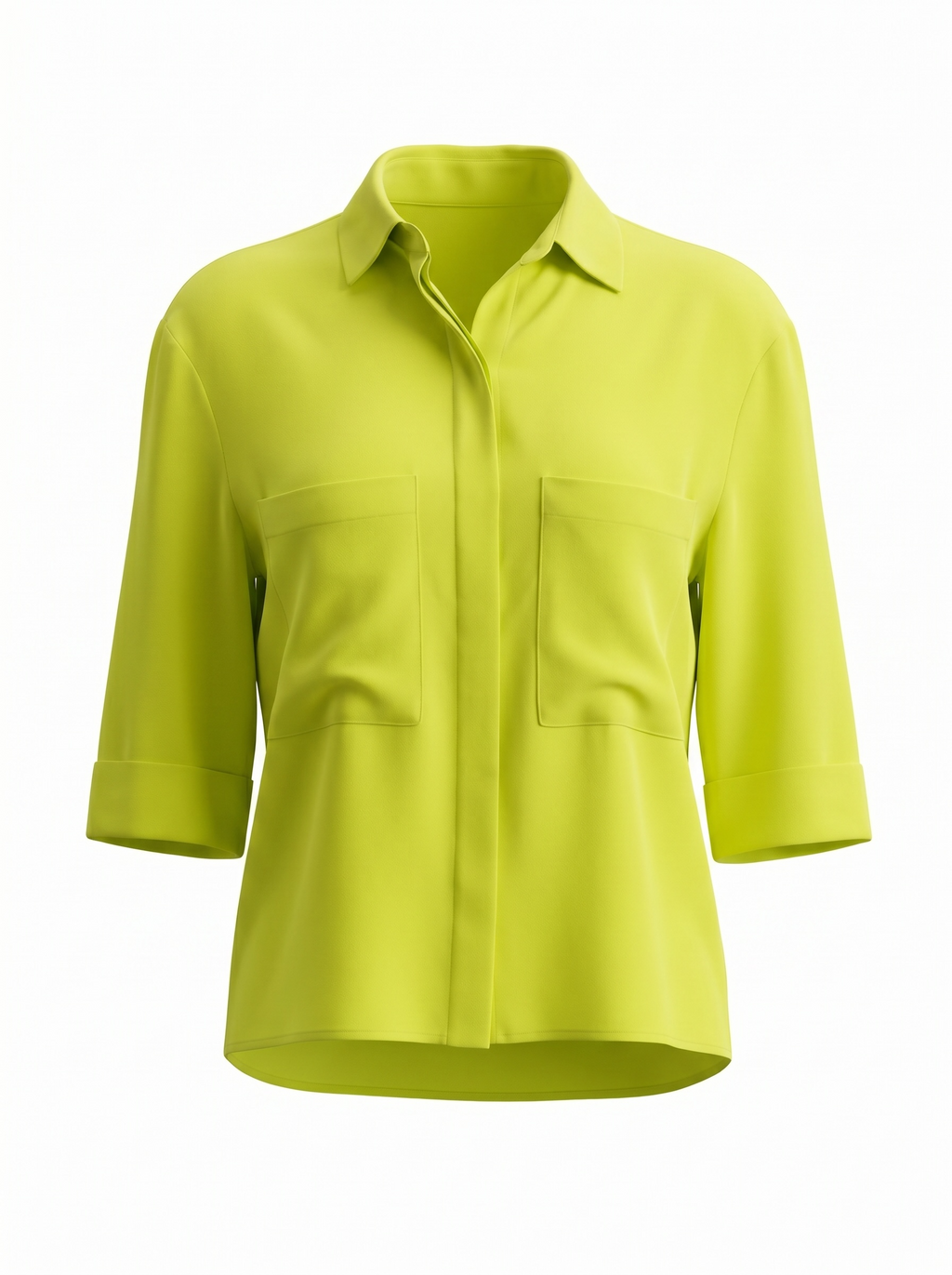 Animale Neon Yellow Silk Crop Top Small
