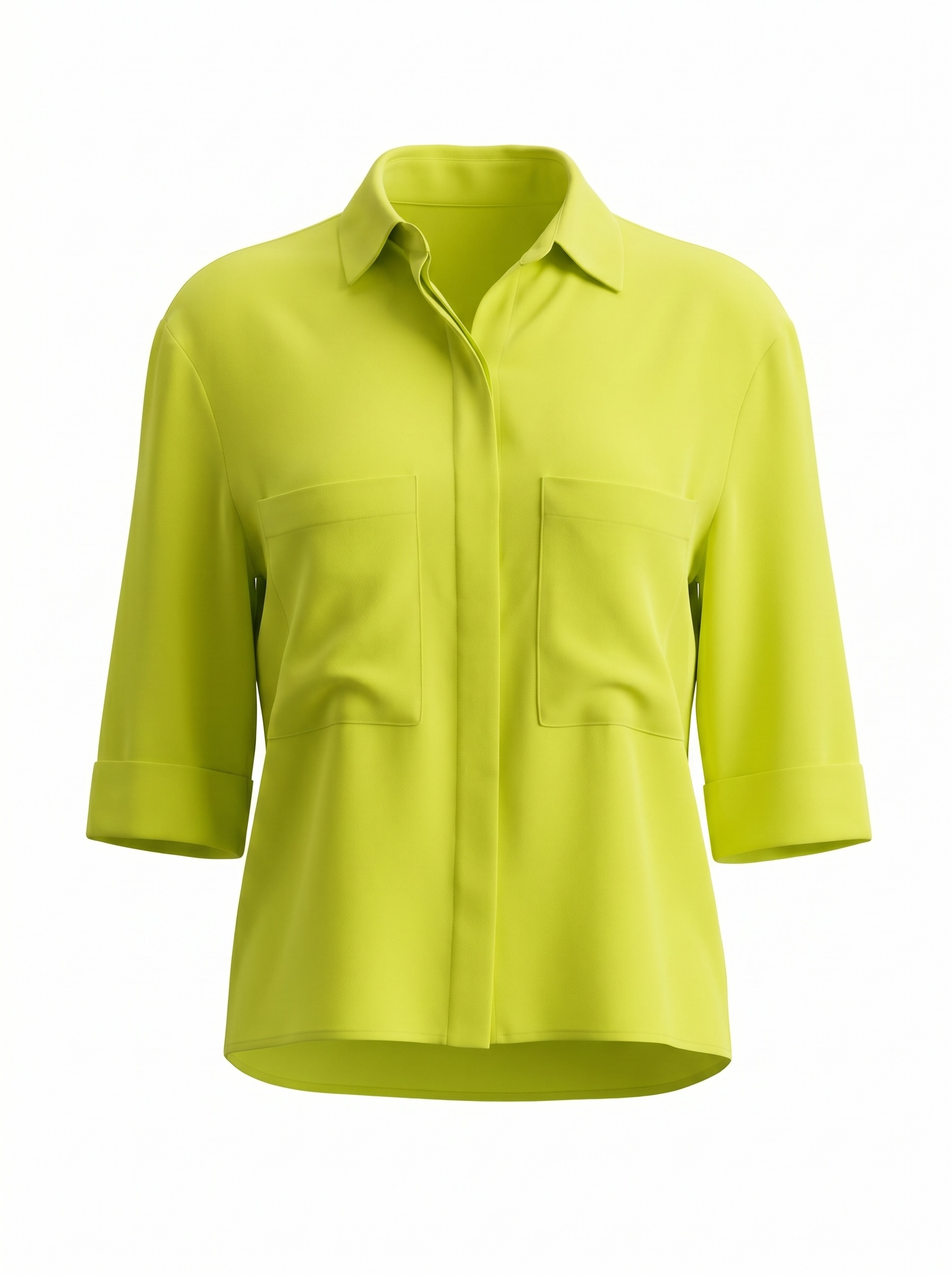 Animale Neon Yellow Silk Crop Top Small