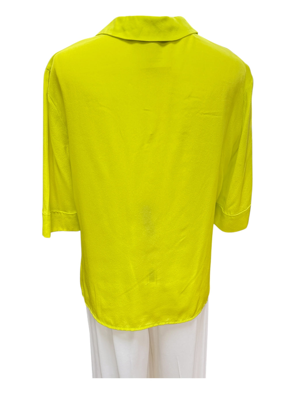 Animale Neon Yellow Silk Crop Top Small