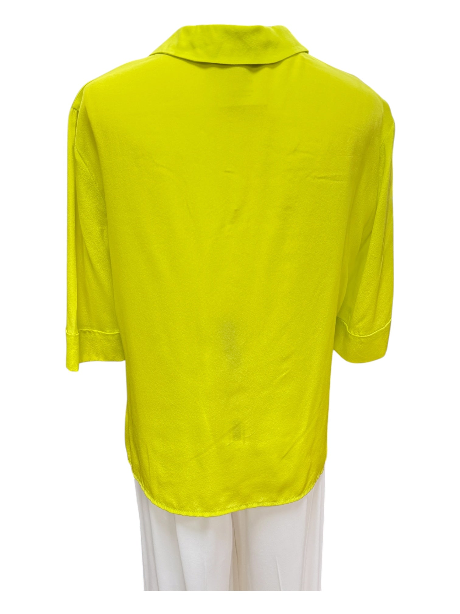 Animale Neon Yellow Silk Crop Top Small