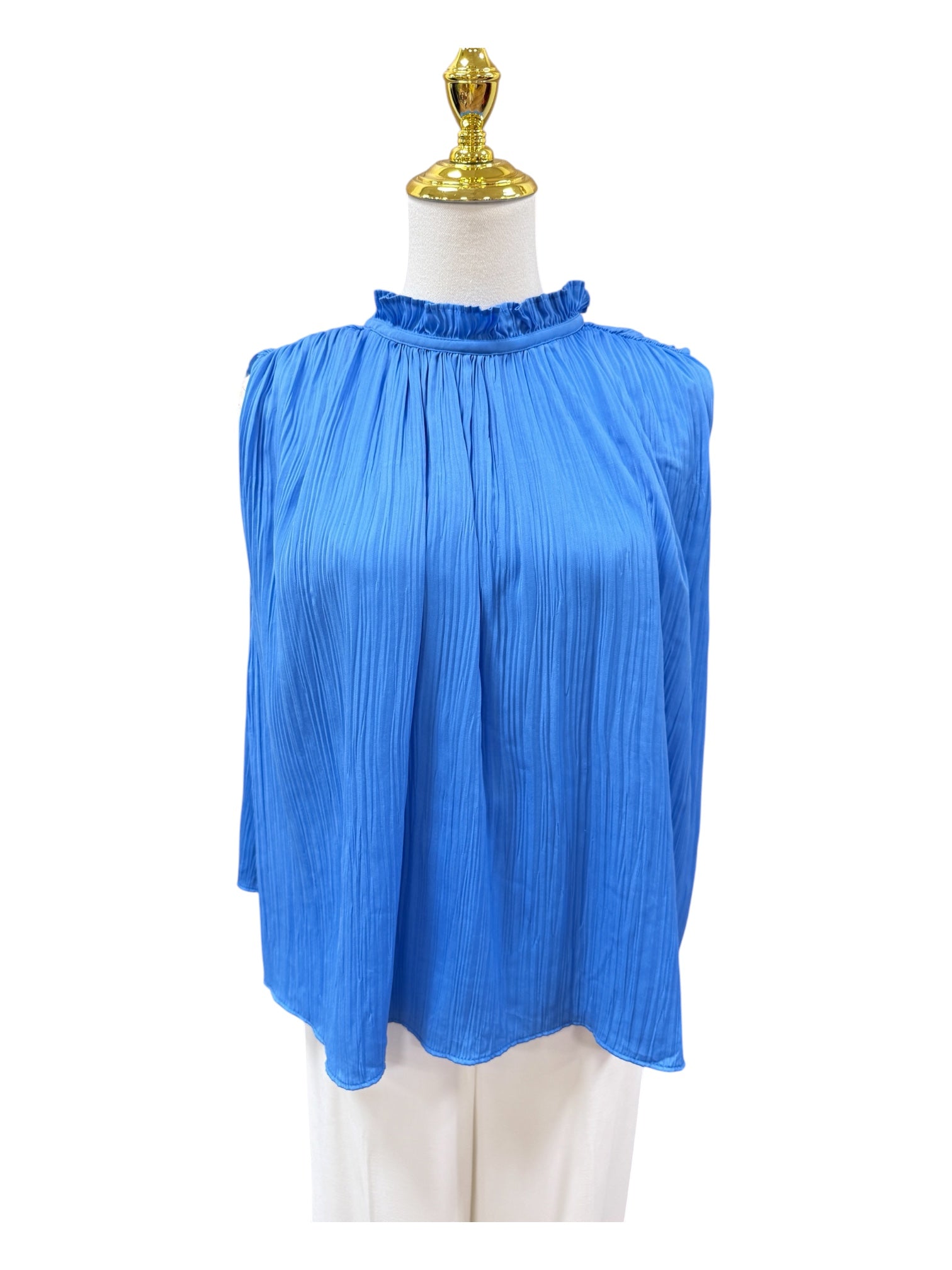 Blue Pleated Top large