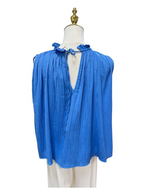 Blue Pleated Top large