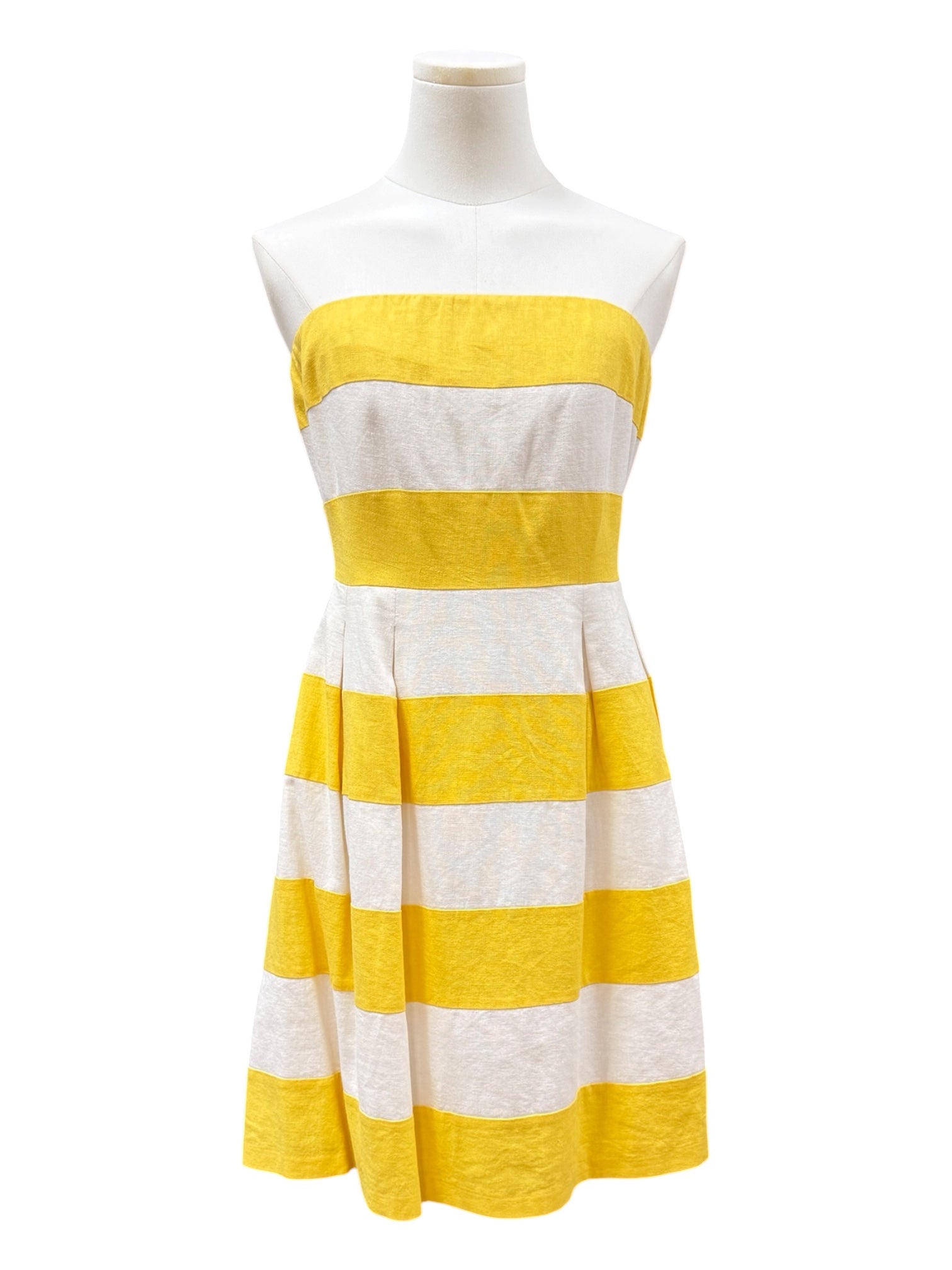 LOFT Yellow white stripes dress size 4