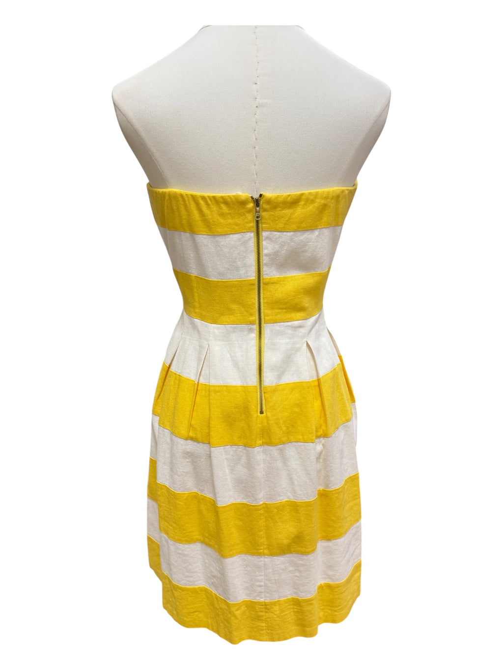 LOFT Yellow white stripes dress size 4