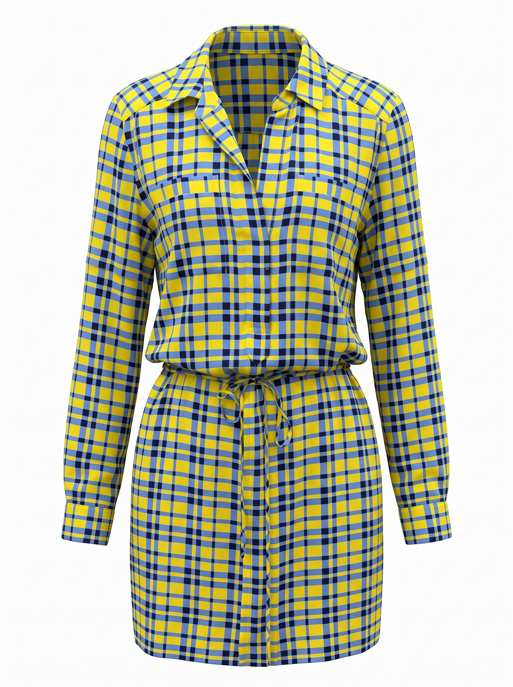 DVF blue yellow plais Short dress size US6