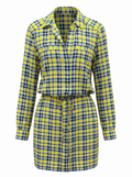 DVF blue yellow plais Short dress size US6