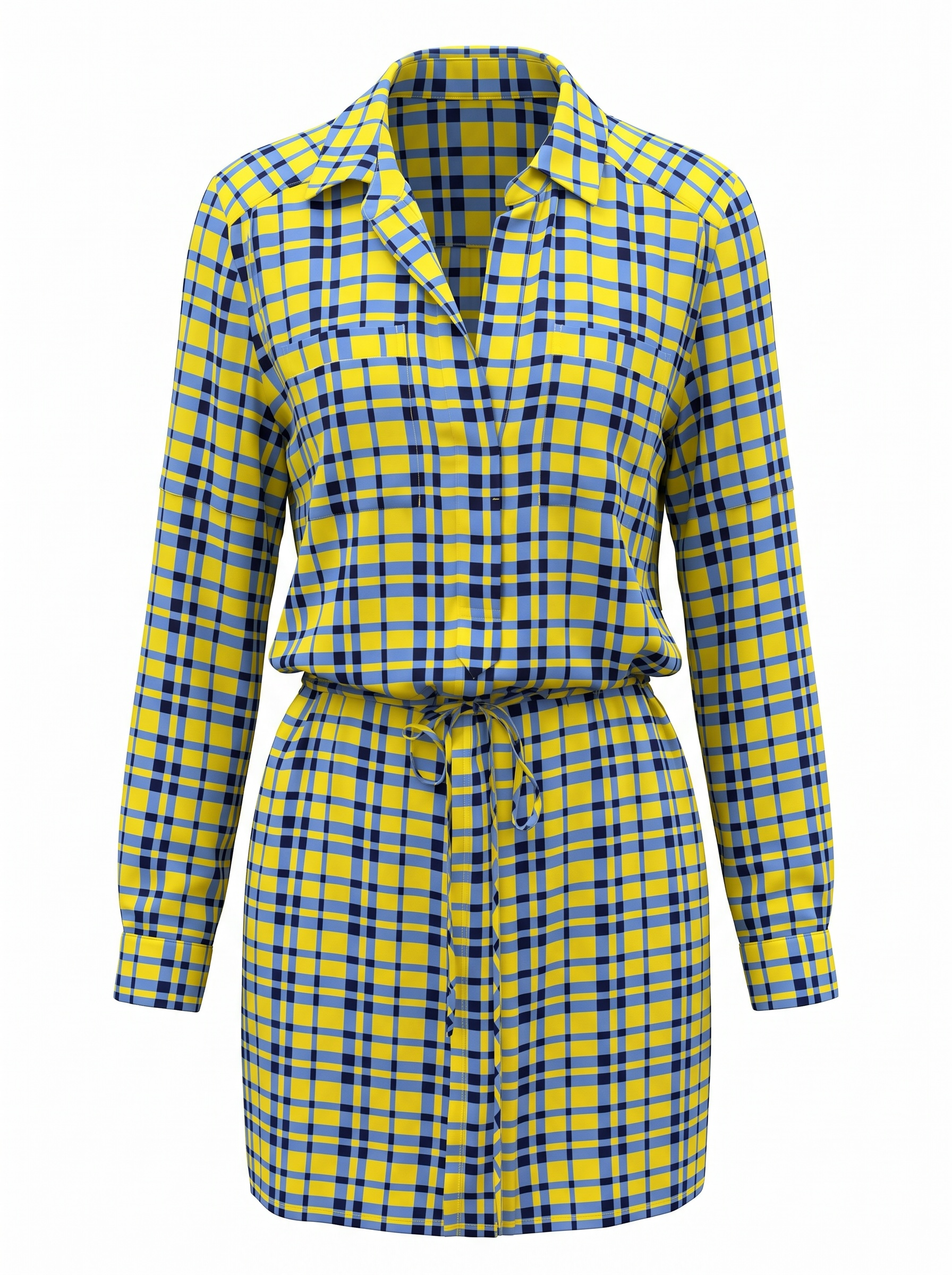 DVF blue yellow plais Short dress size US6