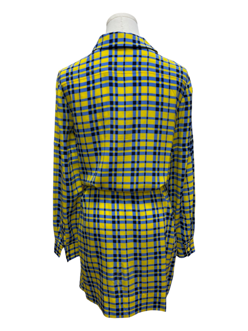 DVF blue yellow plais Short dress size US6