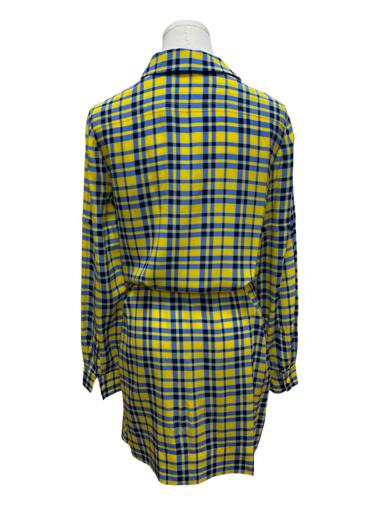DVF blue yellow plais Short dress size US6