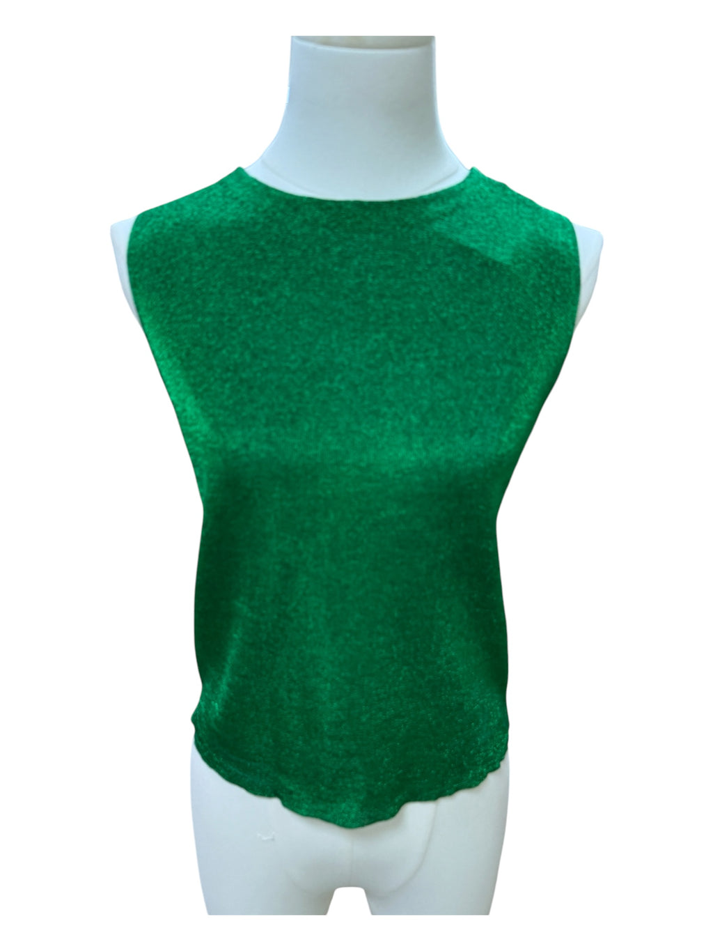 Zara green lurex top small NWT