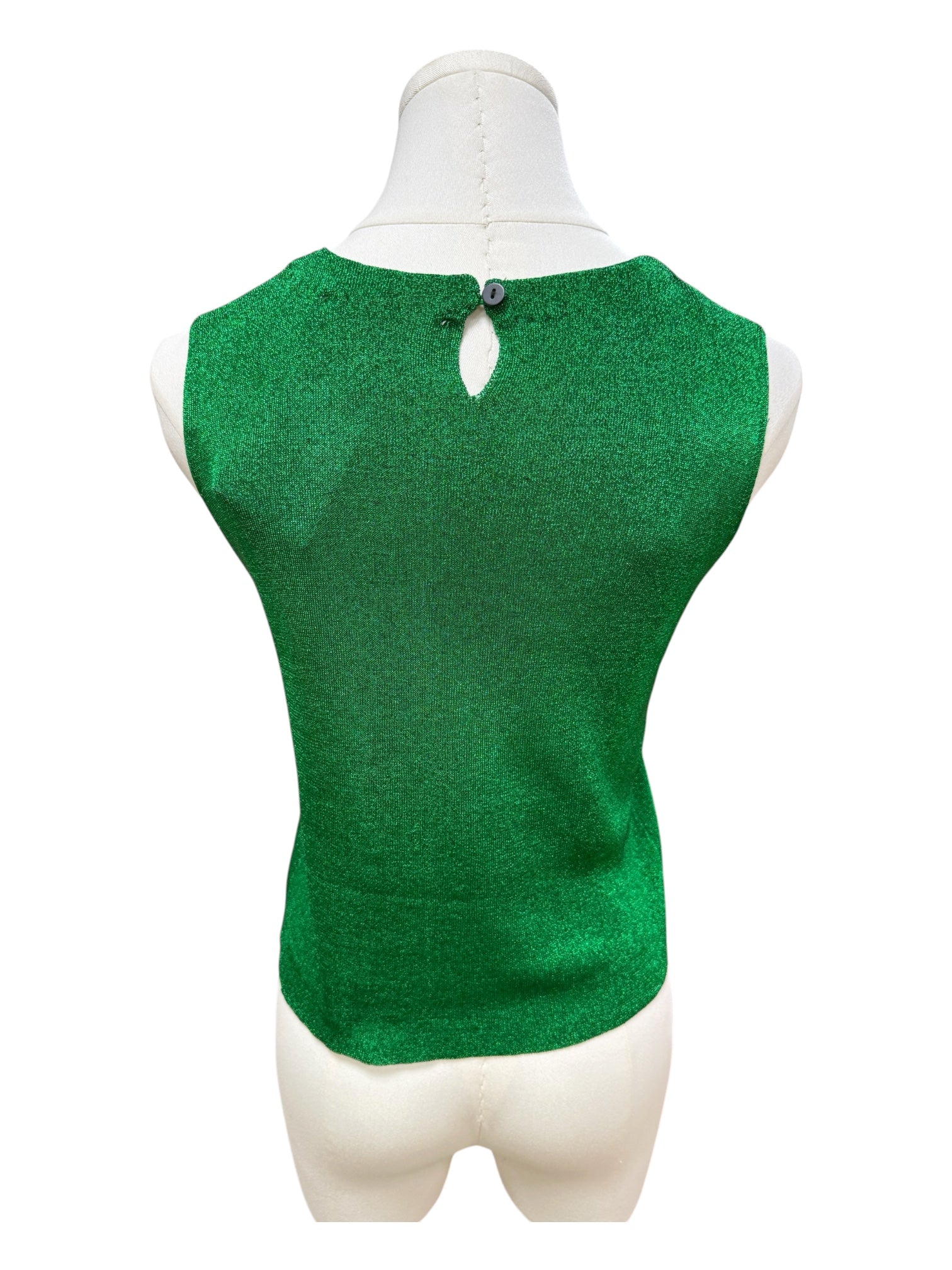 Zara green lurex top small NWT