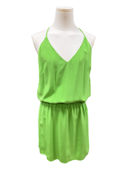 ANIMALE green silk chain mini dress
