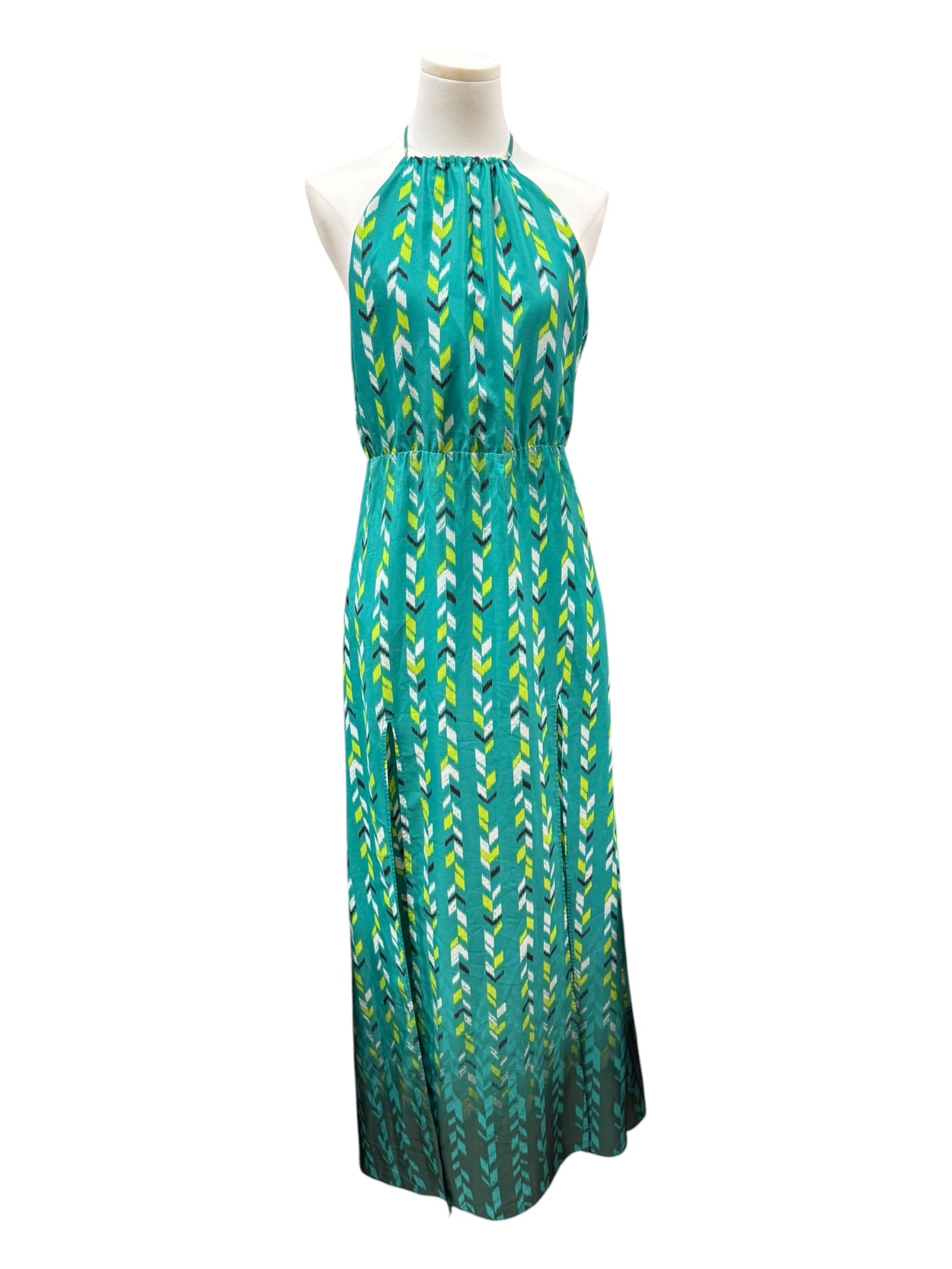 Green printed summer dress