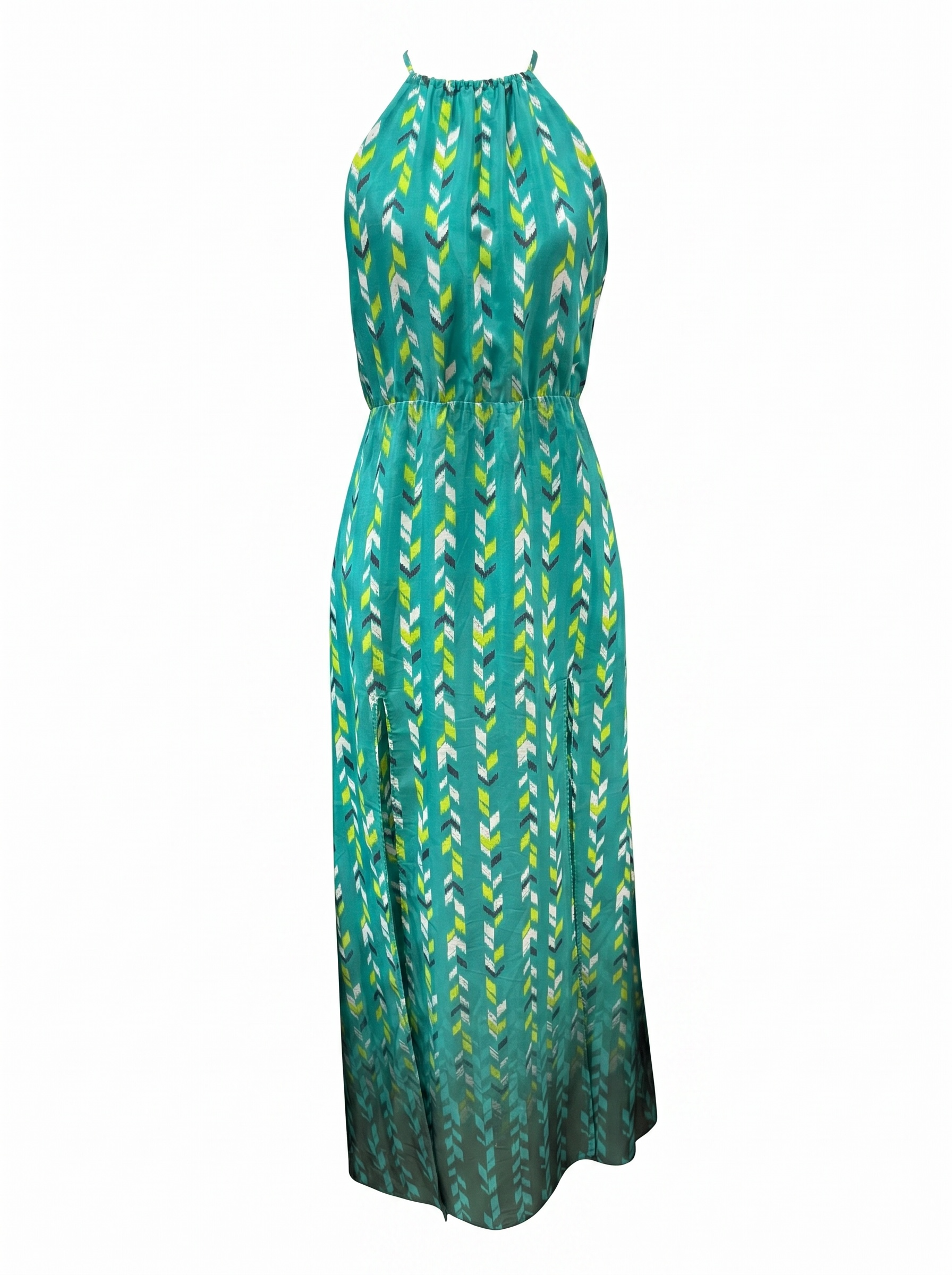 Green printed summer dress