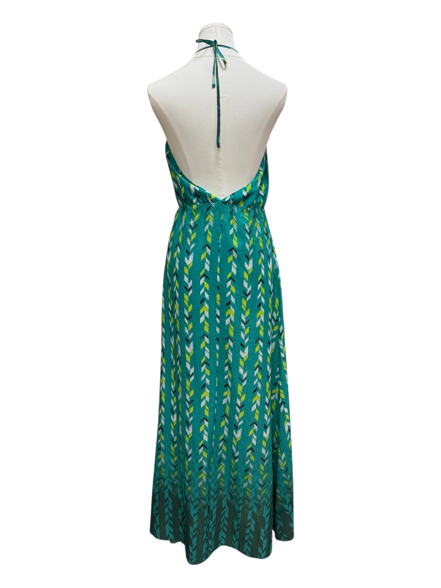 Green printed summer dress