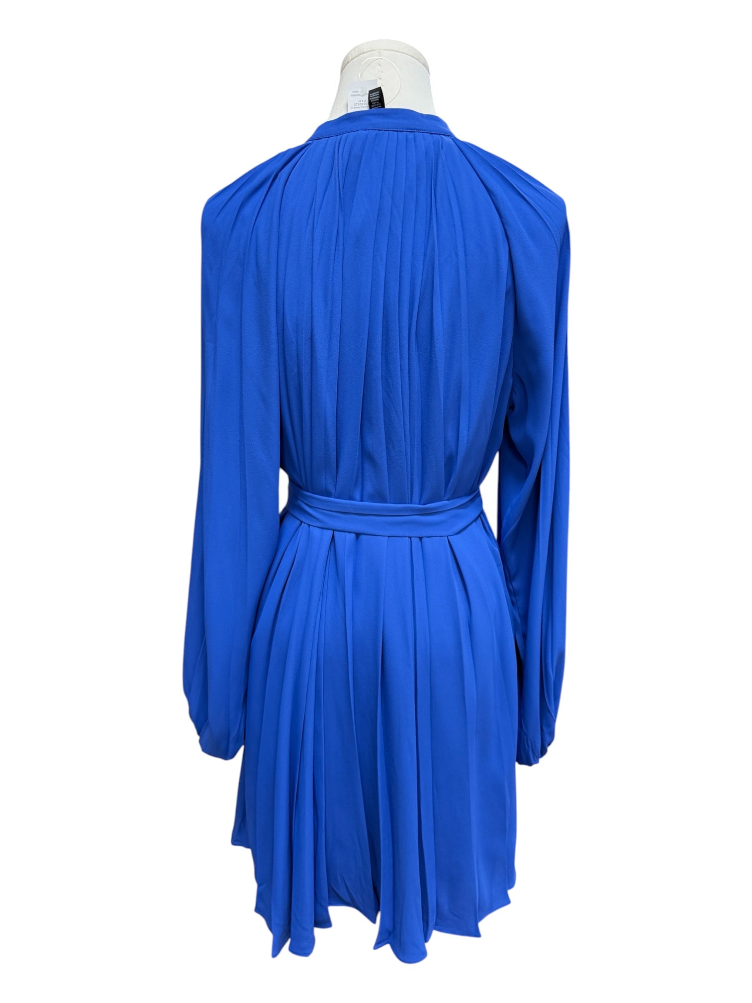 White house blue pleated dress XS