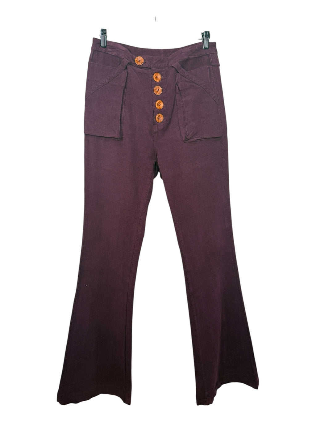 Mixed Plum Corduroy Flare Pants Large