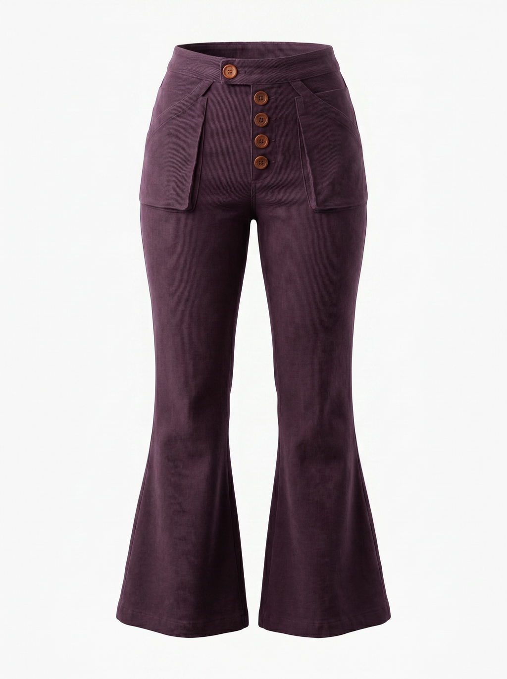 Mixed Plum Corduroy Flare Pants Large