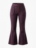 Mixed Plum Corduroy Flare Pants Large