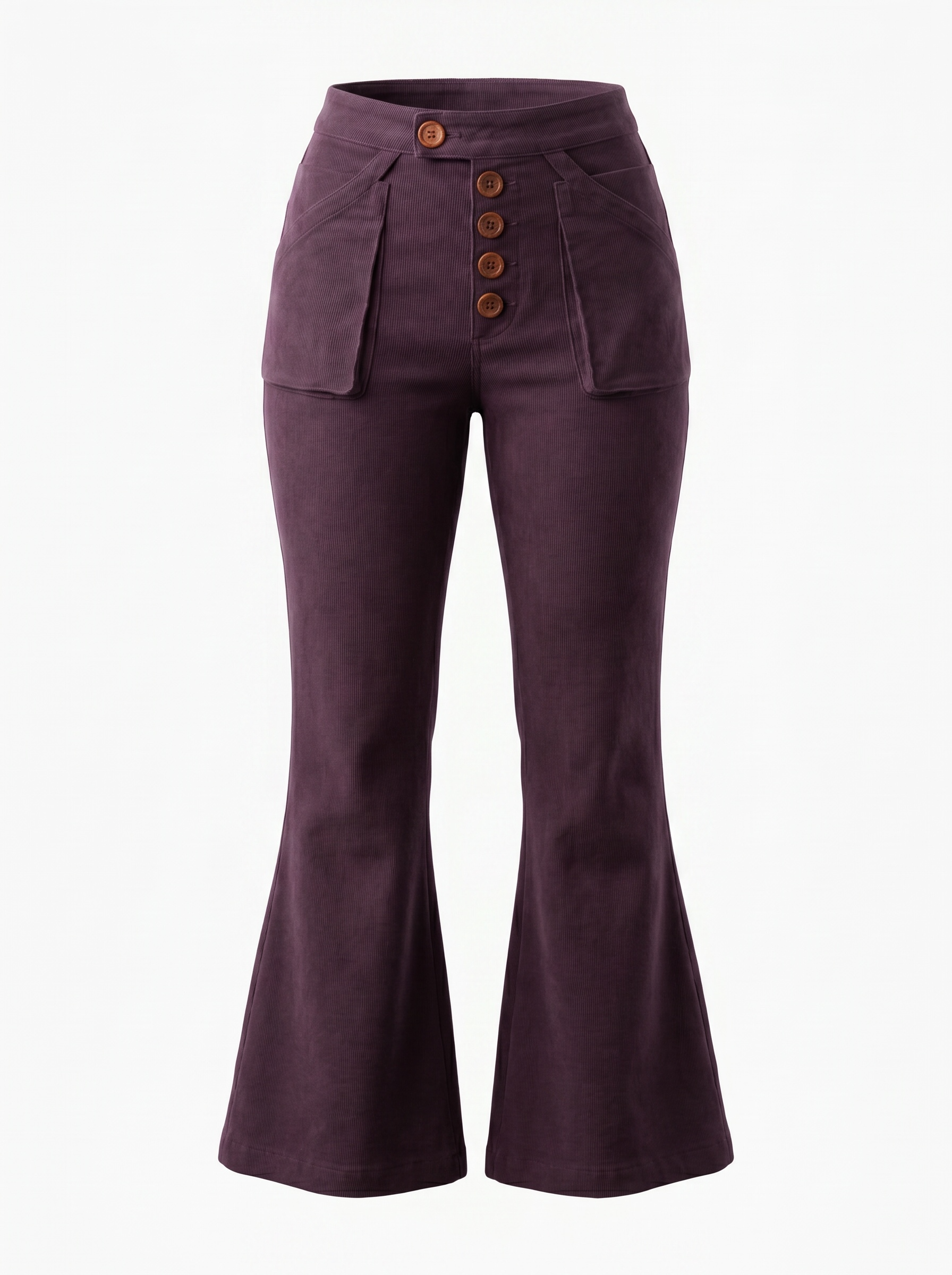 Mixed Plum Corduroy Flare Pants Large