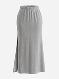 Gray Cotton Long Skirt - Size S