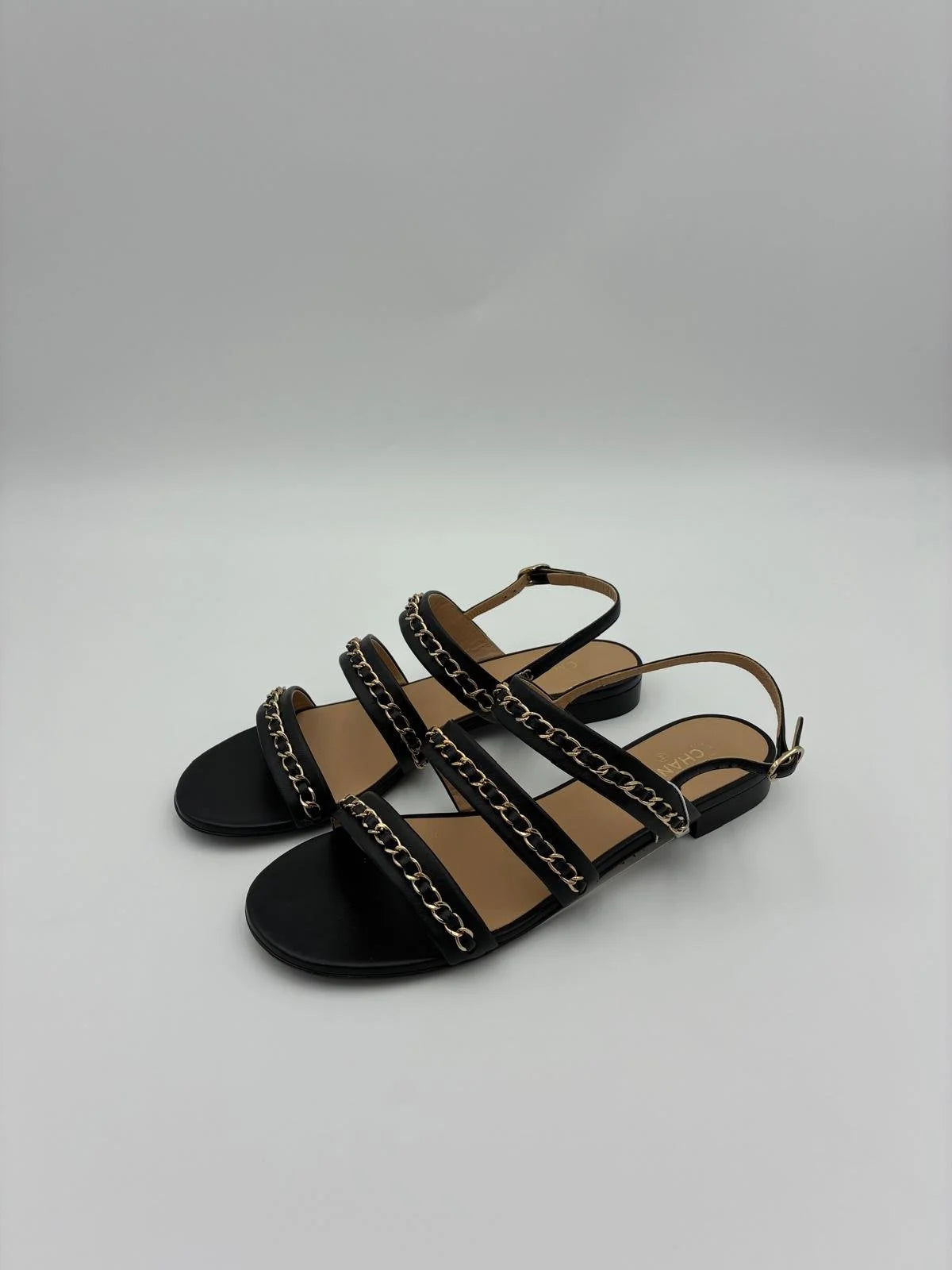 Chanel Gold Chain Flat Sandal - NEW - Size EU9.5