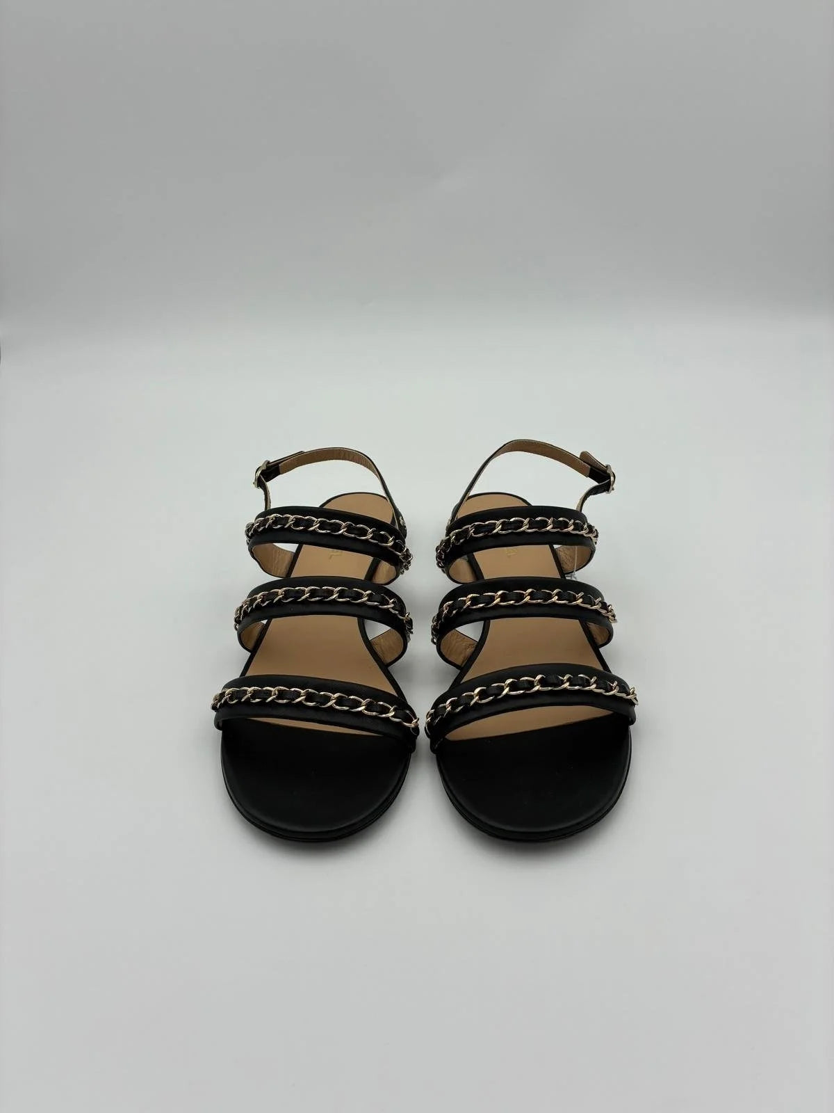 Chanel Gold Chain Flat Sandal - NEW - Size EU9.5