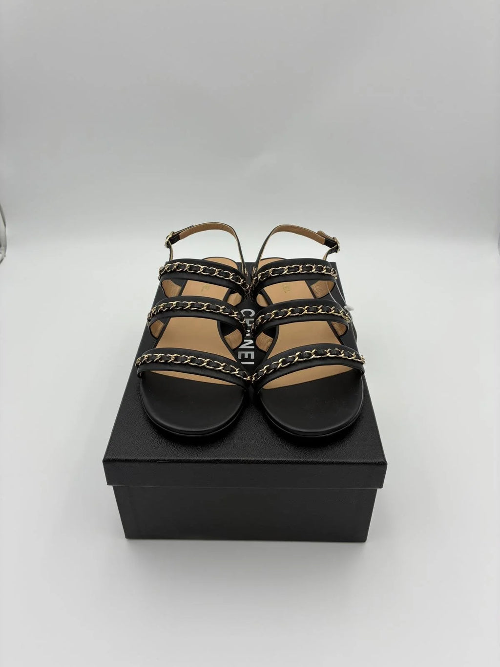 Chanel Gold Chain Flat Sandal - NEW - Size EU9.5