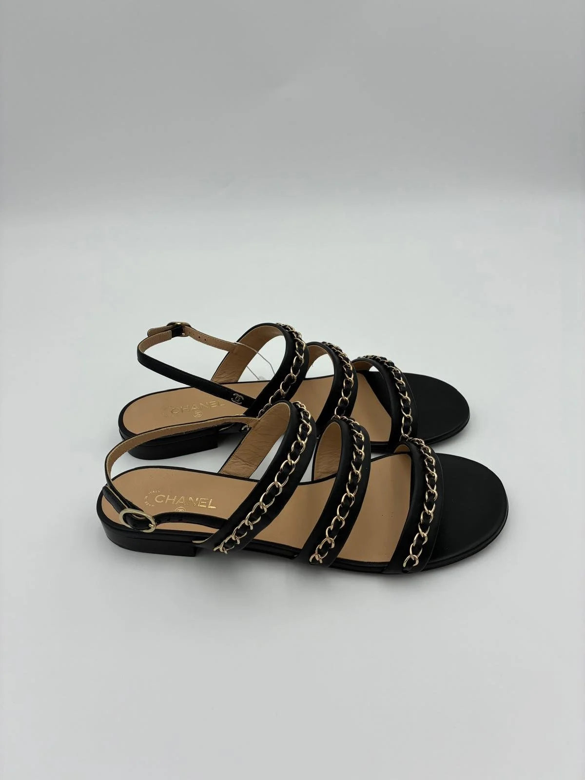 Chanel Gold Chain Flat Sandal - NEW - Size EU9.5