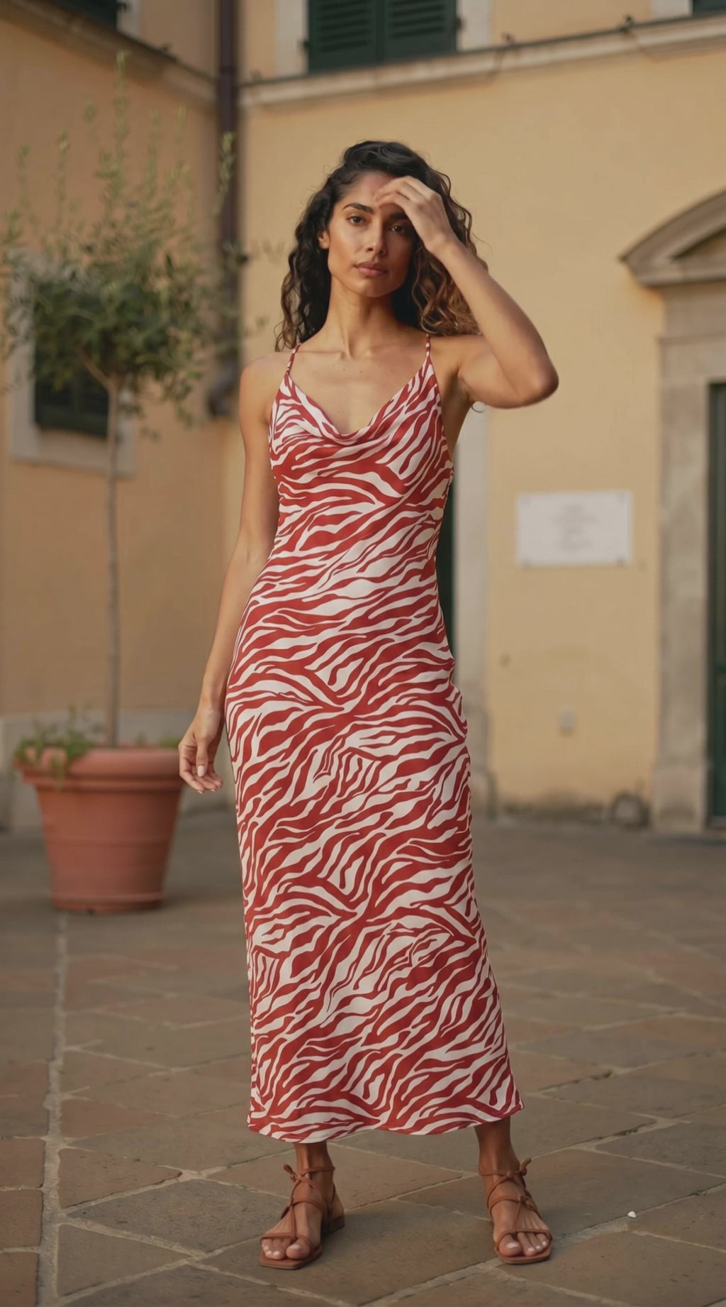 Cia Maritima Red Tiger Dress Medium